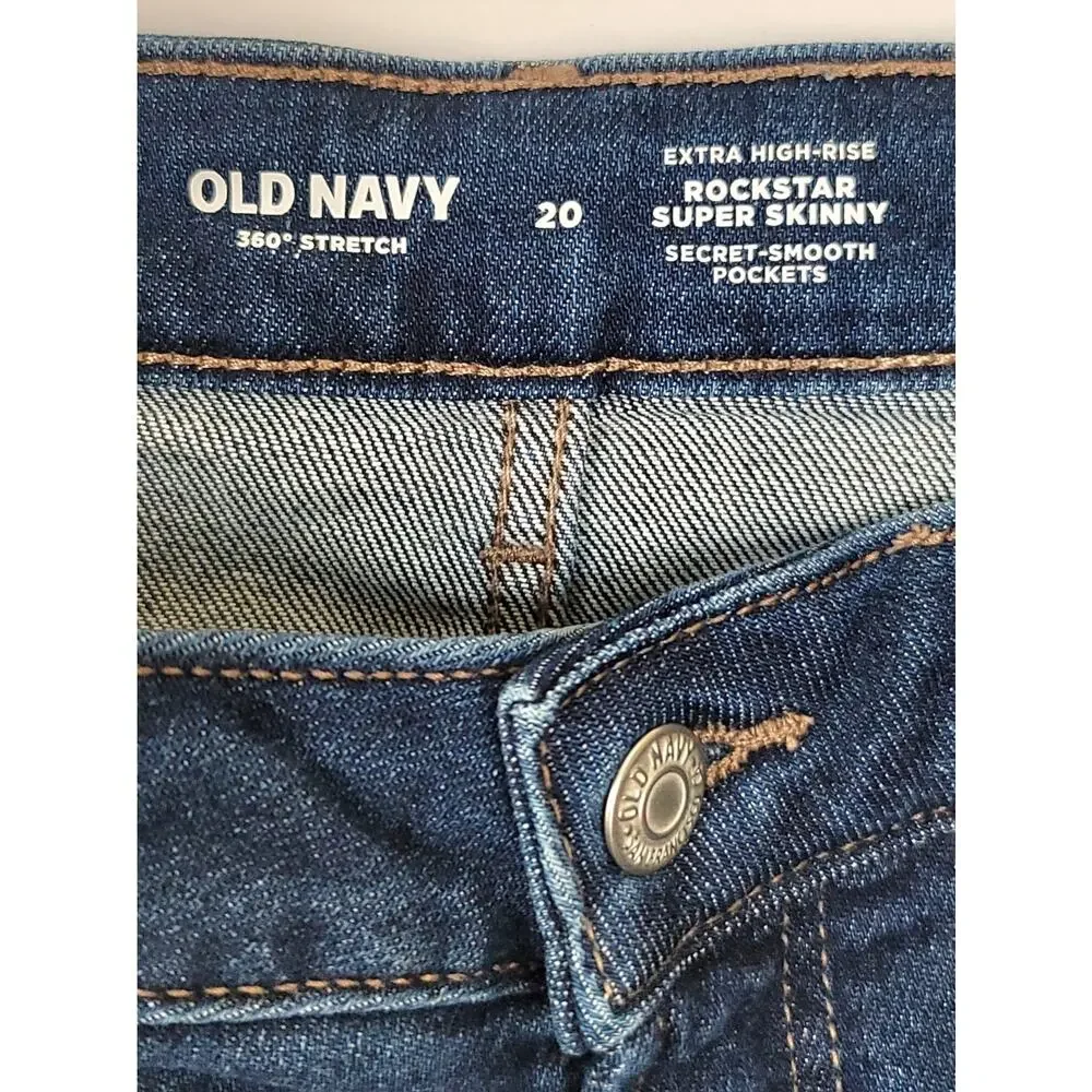 NWT Old Navy 360 Stretch Extra High-Rise Rockstar Super Skinny Denim Jeans Sz 20
